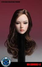 Cabeza femenina coleccionable SDH002 a escala 1/6, modelo de pelo negro largo y liso/marrón largo y corto para cuerpo de piel pálida de Pichen de 12" 2024 - compra barato