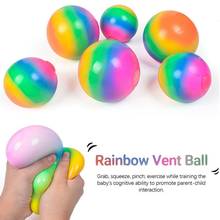 1pc Big New Funny Soft Rainbow Stress Ball Fidget Decompression Toy Magical Fun Slow Rebound Colorful Ball For Adults Or Kids 2024 - buy cheap