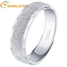 BONLAVIE-anillo abierto mate de Color plata pura para hombre, personalidad masculina, dedo índice, anillo individual, bandas de boda 2024 - compra barato