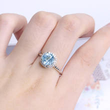 Женское кольцо-трос с натуральным небесно-голубым топазом, ювелирное изделие из стерлингового серебра 925 пробы, 2.57Ct 2024 - купить недорого