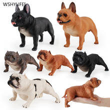 Large French Bulldog Model Simulation Stereo Animal Toys American Bully Dog Resin Car Home Collection Desktop Crafts Decoration 2024 - compre barato