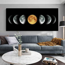 Pinturas decorativas de lua da espaço, tela cópia com abstarct, arte de parede para sala de estar, decoração moderna para casa, universo 2024 - compre barato