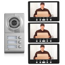 3 Apartment 7in Wired Video Intercom Door Bell Home Door Phone Doorbell System Monitors IR Camera waterproof 2024 - buy cheap