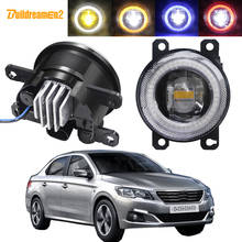 Conjunto de luz antiniebla para Conductor de coche y pasajero, lente LED Ojo de Ángel, DRL, lámpara de circulación diurna, 30W, 8000LM, 12V, para Peugeot 301, 2012-2018 2024 - compra barato