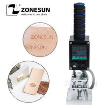 ZONESUN Manual Handheld Leather Wood Paper LOGO Hot Foil Stamping Creasing Embossing Machine Heat Press Machine Branding Iron 2024 - buy cheap