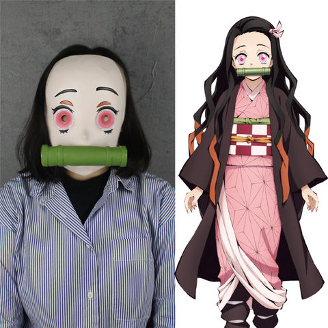 Buy New Demon Slayer Kimetsu No Yaiba Cosplay Anime Roles Kamado Nezuko Cute Kawaii Mask Halloween Makeup Party Costume Accessories In The Online Store Shop Store At A Price Of 17 21 Usd