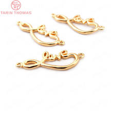 (33584)6PCS 21*8MM 24K Gold Color Brass LOVE Connect Charms Pendants High Quality Diy Jewelry Findings Accessories wholesale 2024 - buy cheap