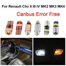 Белый Canbus без ошибок светодиодный светильник для чтения с куполом и картой для Renault Clio 2 3 4 II III IV MK2 MK3 MK4 2024 - купить недорого