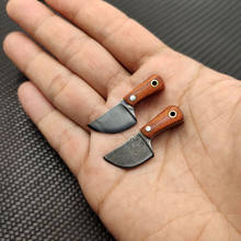 Damascus coating Mini Tiny Kitchen Knife paper letter cutter Sharpen Blade Keychain Fixed blade Small Straight Knife Key Pendant 2024 - buy cheap