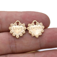 10pcs Rose Gold Love Heart Charms Pendant for Jewelry Making Earrings Bracelet Necklace Accessories DIY Craft Findings 2024 - buy cheap