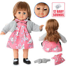 Muñeca realista de bebé reborn de silicona suave de 14 pulgadas, moda para el cabello, vestido de sonido de simulación de 36cm 2024 - compra barato