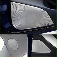 Для Tesla MODEL 3 2017-2019 внутренняя дверная колонка из нержавеющей стали, звуковое кольцо, крышка, наклейка, отделка, колонна, динамик, автомобильный Стайлинг 2024 - купить недорого