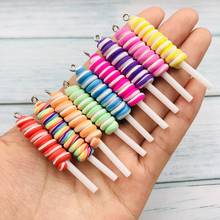 10pcs Hot Selling Colorful Clay Lollipop Charms for Earring Necklace Bracelet Jewelry Accessory Pendant DIY 2024 - buy cheap