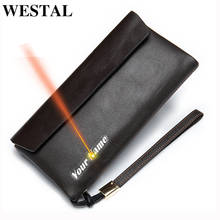 WESTAL men's genuine leather wallet/purse for men clutch male wallets long Leather zipper wallet men casual phone money bag 8805 2024 - buy cheap