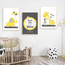 Nursery Wall Art Canvas Poster Print Minimalist Painting Nordic Kids Decoration Pictures Baby Bedroom Decor Love You To The Moon 2024 - buy cheap