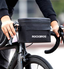 Rockbros bolsa de bicicleta portátil, 6.0 l, multifuncional, tela sensível ao toque, '', guidão de celular, câmera, bolsa de ombro, acessório de bicicleta 2024 - compre barato