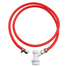4ft Ball Lock Gas Line, 5/16'' I.D Quick Disconnect Red Gas Hose Assembly with Swivel Nut Barb & Hose Clamps 2024 - купить недорого