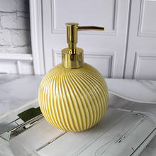 Dispensador de jabón líquido de cerámica para baño, botella de Gel de ducha con Cabezal de presión SUS 304 dorado, tipo redondo, regalos, 300ML 2024 - compra barato