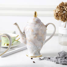 Europeu-estilo arte cerâmica casa grande-capacidade pote de café osso americano china flor chaleira de chá acessórios de decoração para casa 2024 - compre barato
