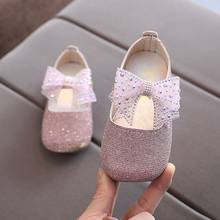 2021 1-6 Fashion Crystal Bow Baby Casual Leather Shoes Children Dresses For Kids Spring Toddler Girls Dance Shoes Female Party 2024 - buy cheap