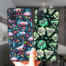 Funda de teléfono de dinosaurio para Samsung, funda de silicona negra a la moda para Samsung A51, A71, A50, A70, A21S, A01, A10, A11, A20, A30, A31, A40, A41 2024 - compra barato