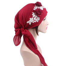 2020 fashion new flowers women inner hijab caps rural style ready to wear muslim headdress lady wrap head scarf turban bonnet 2024 - buy cheap