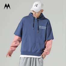 Print Patchwork Hooded Sweatshirt Men 2022 Brand New Oversized Streetwear Hip Hop Hoodie Men's Hoodies Sweatshirts Harajuku 2024 - buy cheap