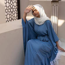 Siskakia, кафтан, Дубай, Марокко, индейка, модное лоскутное платье с рукавами «летучая мышь», накидка, скромное мусульманское женское платье, однотонное платье 2024 - купить недорого