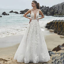 Eightree Fairy V-neck Wedding Dress Flowers Appliques A-Line Bride Dress robe de mariee Princess Wedding Dresses Bridal Gown 2024 - buy cheap