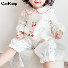 Cherry 0-18 months baby romper baby girl clothes Thicken Cotton overalls for newborn clothing Korean Baby clothes baby kleding 2024 - buy cheap