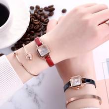 Mori girl Vintage Simple Square Dial Women Quartz Clock Solid Color Faux Leather Thin Band belt Strap Wrist Watch Ladies Dress W 2024 - buy cheap