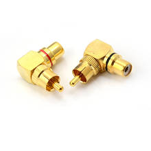 2pcs High Quality Brass RCA Right Angle Male To Female Gold Plated Connector Plug 90 Degree Adapters 2024 - buy cheap