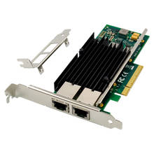 2 puertos PCIE X8 10000M PCIe 10 Gigabit Ethernet puerto Dual RJ45 Lan Chip de tarjeta de red Intel X540 10Gbs Pci-e servidor Ethernet NICs 2024 - compra barato