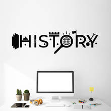 Lettering History Wall Decal Decor Study Teen Room Vinyl Wall Stickers For Classroom Home Decoration For Living Room W405 2024 - buy cheap