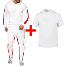 Sport Leisure Sweatershirt +Sweatpant +T-shirts 3Piece Sets Fleece Hoodie Men's Tracksuit Print DIY Custom Logo Text Image 2024 - buy cheap