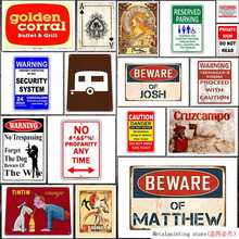 Metal tin Sign Warning No Trespassing Forget The Dog Beware of The Wife Aluminum Metal Sign Metal Painting Tin Sign Wall Decor 2024 - buy cheap