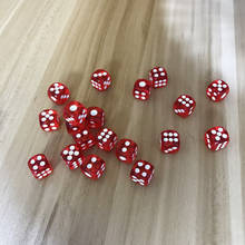 200Pcs/Lot  Quality 12mm Acrylic Transparent Red Dice White Point Dice Hexahedron Fillet Entertainment Bar KTV Dice Set Yernea 2024 - buy cheap