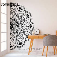 Joyviver-decalque de parede mandala, metade e flor, adesivo de vinil para sala de estar e sala de estar, decoração de parede, decalque para parede wm190 2024 - compre barato