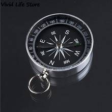 Mini Compass Travel Hiking Camping Navigation with Key Ring for Keychain 44mm Silver Aluminum Alloy Metal Handheld Pocket 2024 - buy cheap