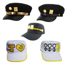 Bimaoxer Anime JoJo's Bizarre Adventure Jotaro Kujo Joseph Army Military JOJO Cap Hat+Badge Animation around Free shipping 2024 - buy cheap