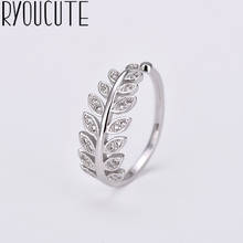 Design original popular cristal folha dedo anel simples anéis para mulheres casamento noivado jóias presentes 2024 - compre barato