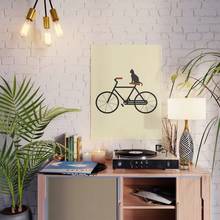 Home Decor Wall Art Canvas Cat Riding Bike Cartoon Animal Painting Print Cool Posters Modular Picture Cuadros For Bedroom Frame 2024 - buy cheap