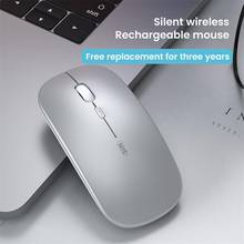 Ratón óptico y ergonómico para ordenador portátil, Mouse inalámbrico de 2,4 Ghz con Bluetooth, modelos duales, silencioso, recargable por USB, para Macbook y PC 2024 - compra barato