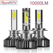 Светодиодный налобный светильник BraveWay для автомобиля, H7, H4, светодиодный, H1, H8, H11, 72 Вт, 10000LM, 6500K, 12 В, 24 В 2024 - купить недорого