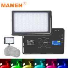 MAMEN-miniluz LED para vídeo, 72 luces RGB 1000k-9000k, para cámara de teléfono, DSLR, estudio de grabación, iluminación, batería integrada portátil CRI>96 2024 - compra barato