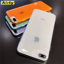 Shining Glitter Powder Colour Case For iPhone 12 Mini 11 Pro XR XS Max 8 7 Plus 6S Transparent Soft Shockproof  Bling Back Cover 2024 - buy cheap