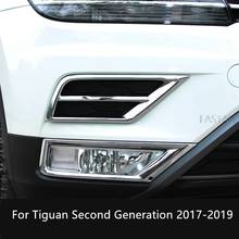 For Tiguan Second Generation 2017-2019 front fog light strip auto front fog lights eyebrow frame trim ABS Exterior decoration 2024 - buy cheap