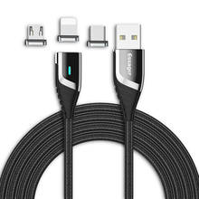 Магнитный Micro USB кабель Essager для iPhone samsung, кабель для быстрой зарядки и передачи данных, Магнитный зарядный кабель usb type-C для мобильного телефона 2024 - купить недорого