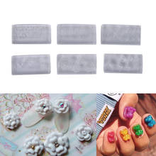 Molde para unhas 3d acrílico de 6 tamanhos, faça você mesmo, modelo de arte para unhas de silicone, promoção de arte para unhas 2024 - compre barato