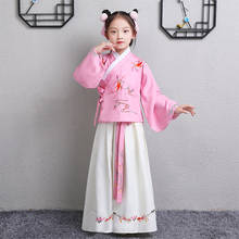 Children Traditional Hanfu Costume Girl Stage Show Princess Dress Chinese Folk Dancewear Oriental Tang Dynasty Fairy Clothing 90 2024 - buy cheap